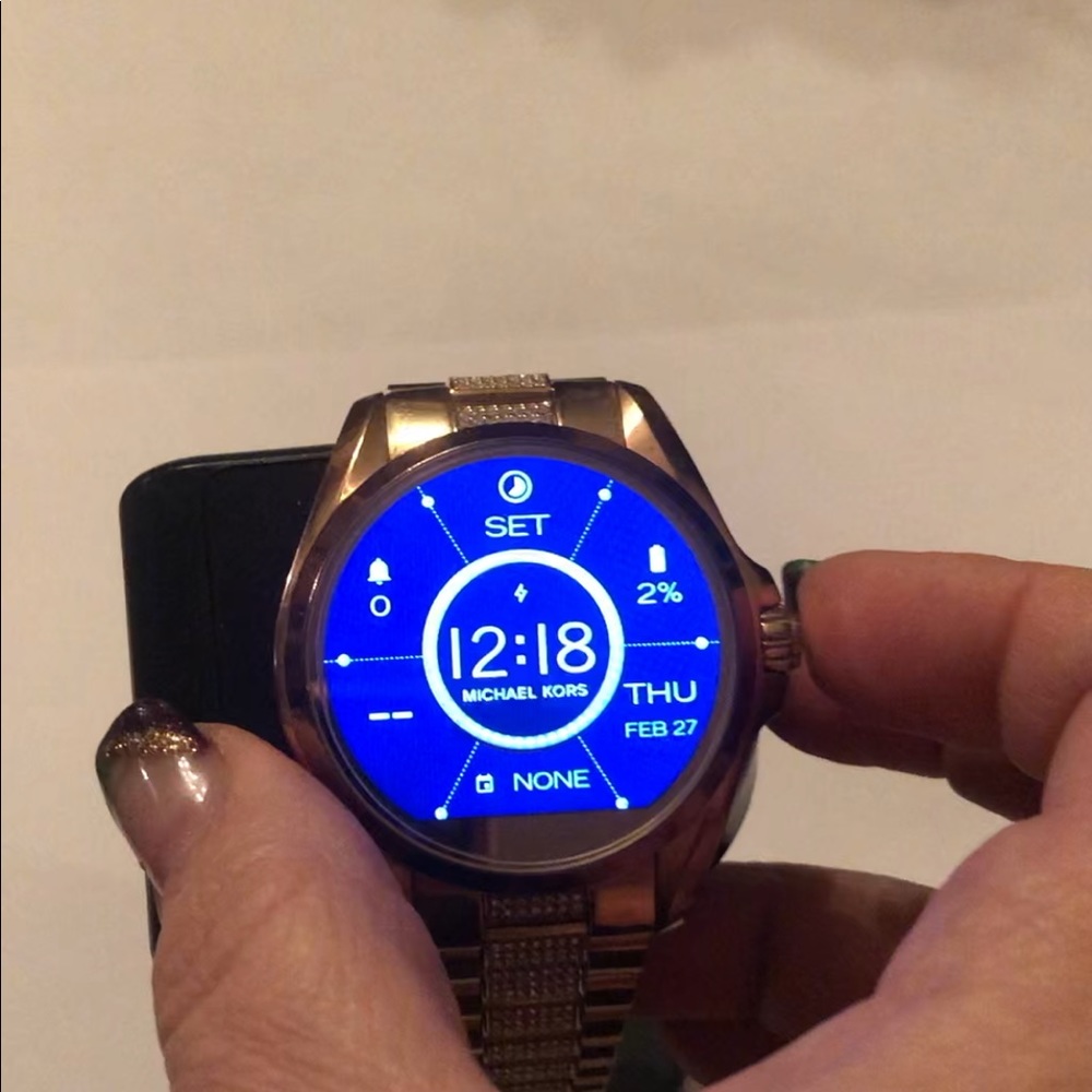 MK Rosegold Smartwatch Women’s Rhinestone Rare